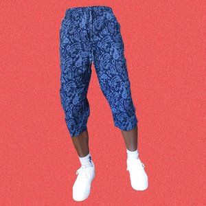 GLORIA VANDERBILT CASUALS Navy Paisley Capri Pants